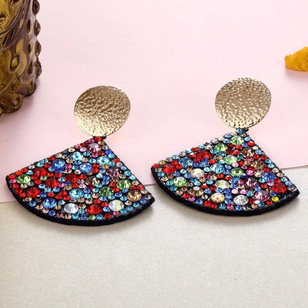 Bohemian Rhinestone Geometric Dangle Earrings